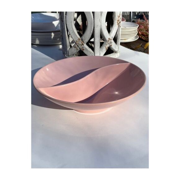 Vintage Pink Melmac by Maplex Divided Bowl Serving - Picture 4 of 6